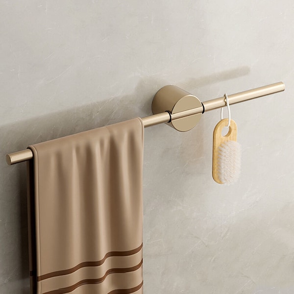 Punch-fri Badeværelse Håndklædeholder, Aluminium Håndklædestang, Minimalistisk, Letvægts, Luksus, Enkelt Stang (Guld 50cm)