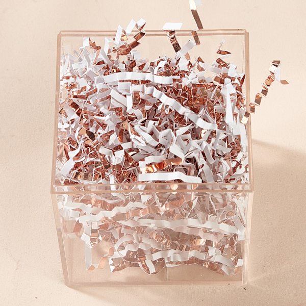 1 kg 3 mm metallisk glänsande siden högkvalitativ presentask fylld med plisserad raffia