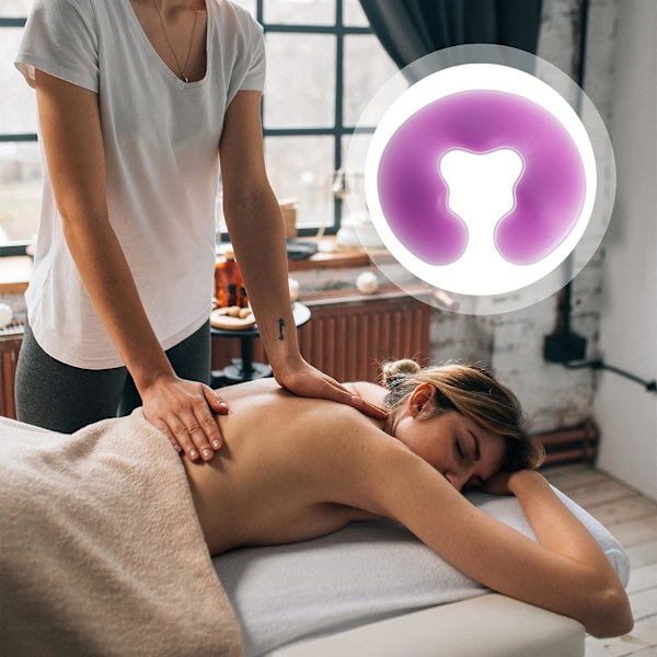 Silikon ansikt til ansikt pute spa massasjepute for ansiktsmassasje salong hjemme massasjebord pute lilla