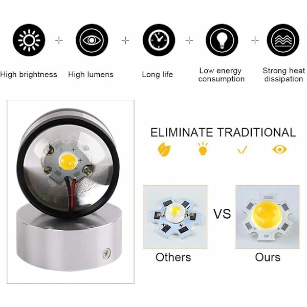 6W LED indendørs væglampe dekorativ lampe moderne kreativ original belysningsdesign lys aluminium til soveværelse hjem gang stue koldt hvidt