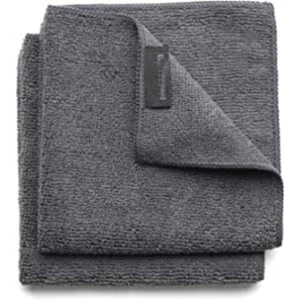 Mikrofiberdiskhandduk (2-pack), mörkgrå, 30 x 30 x 0,5 cm