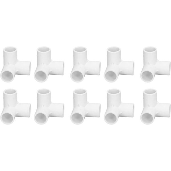 3-suuntaiset kulmaliittimet, 10 kpl PVC-muovia, 3-suuntainen PVC-letkun liitäntä Turk-kulmaliitin, PVC PVC-putkiliittimet PVC:tä, sisähalkaisija 20 mm