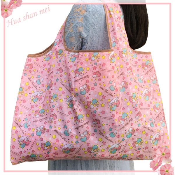 New Eco-Friendly Bag Folding Shopping Bag Cross-border Foldable Fashion Creative One Shoulder Supermarket Shopping Bag B