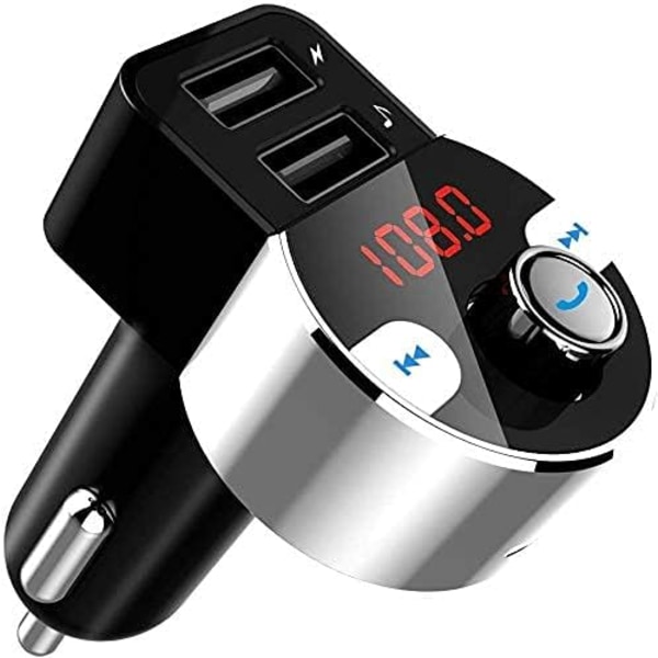 Bluetooth FM-lähetin, autoradion äänisovitin MP3-soitin handsfree-autosarja kahdella USB portilla 5V/3.4A, LED-näyttö autojännite, Play TF Card/US