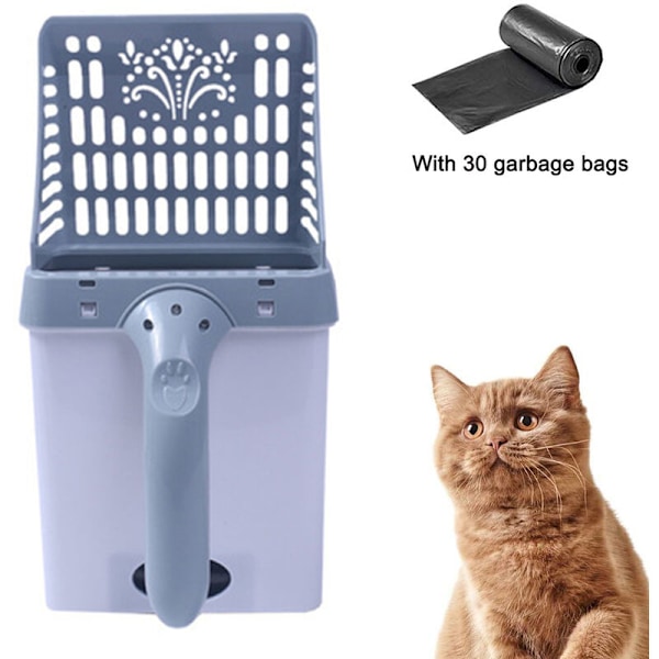 Set med 30 påfyllningspåsar - Kattsandsspadesystem med extra avfallspåsar.