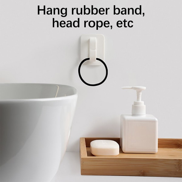 Vægmonterede klæbehooks Hvide hængende klipshooks Badeværelse Køkkenkrog