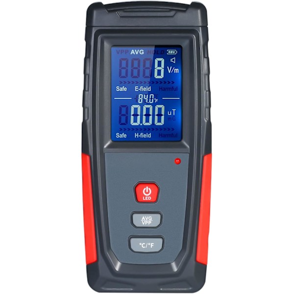 Elektrisk fält Magnetiskt fält Dosimeter, Hushålls EMF-mätare Testare, Digital LCD-skärm Elektromagnetisk vågstrålningsdetektor