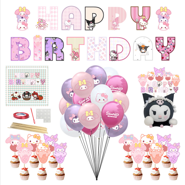 Super sød fødselsdagspynt, helium fødselsdagsballoner til pige
