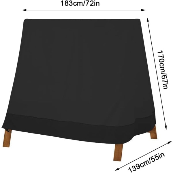 Gungbrädeskydd, A-ram gungbrädeskydd 183x139x170 Dammsolskydd Takgungbrädeskydd Hängmattestolsskydd Utemöbelskydd (210D)