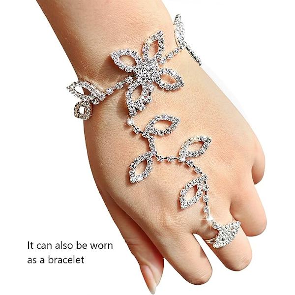 Blomster Diamant Fødder Kæde (Par) Bryllup Kvinders Barefoot Fødder Kæde Bohemian Ring Sandaler Brude Smykker