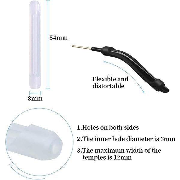 6 par Anti-Skli Silikon Tempel Deksel for Brille Templer, Anti-Skli Brille Tempel Deksel for Brille Pads, Brille Holder Briller Øre Kroker