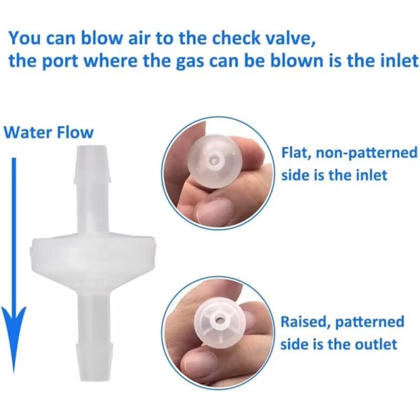 5 Dele Anti-returventil i Plast fejlfri klap klap anti-returventil i anti-ozon vandstop til vandbehandling, translucent-6mm
