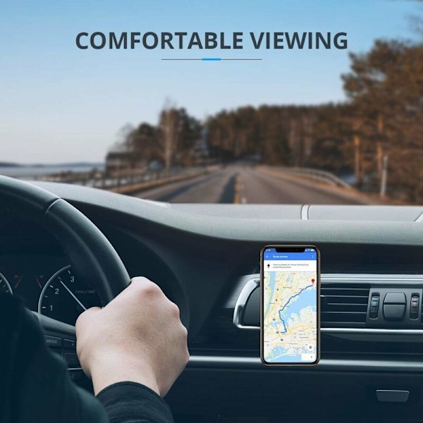 Universell magnetisk mobiltelefonholder for 360 roterende svart viftegrill