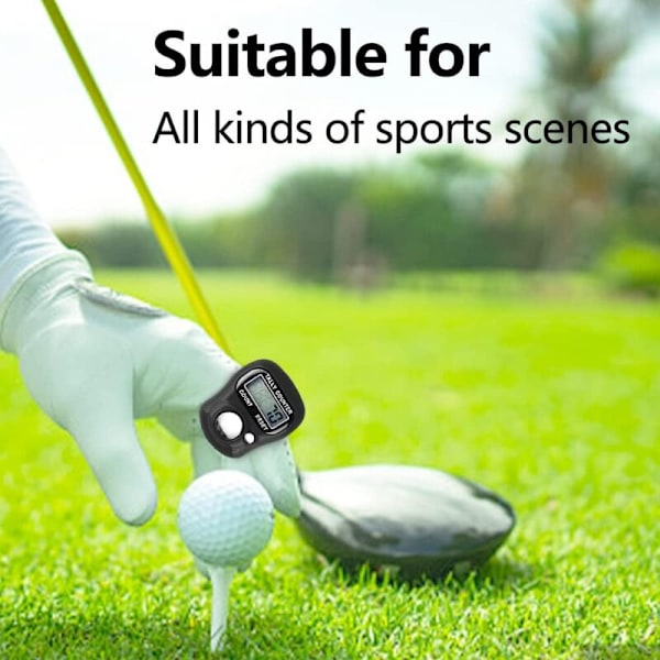 5-pack finger räknare, finger meter klickare mini handräknare, 5-siffrig LCD-display för inventering, sport, marknadsföring, golf (slumpmässig färg)