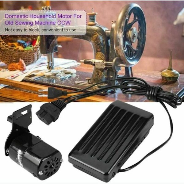 Ompelukoneen moottori, kävelyjalka, yleispoljin vintage-ompelukoneisiin, varaosat 180W ompelukoneen moottori polkimella, (Prof.