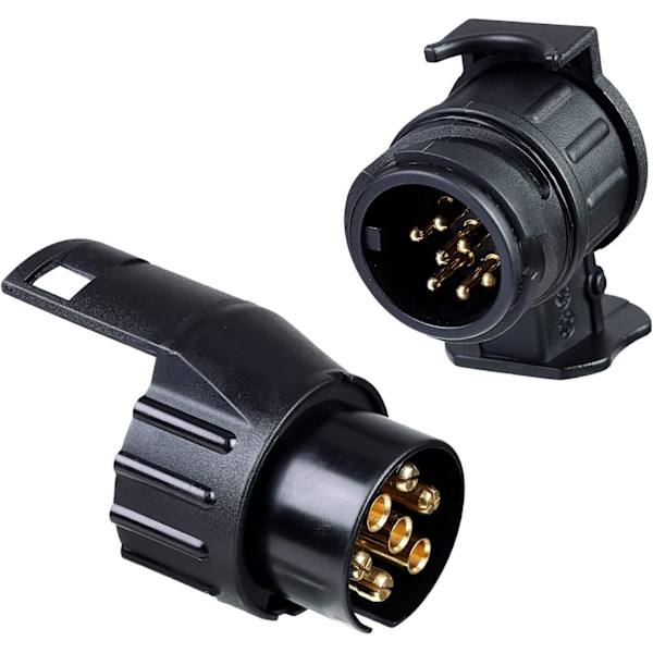 7-polet til 13-polet og 13-polet til 7-polet anhængeradapter, trailer stikadapter, 12V vandtæt elektrisk adapter stikadapter konverter stik, fo