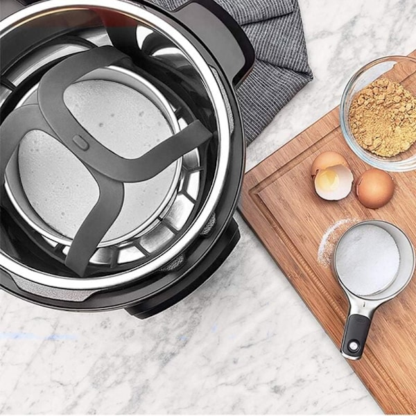 Slynge, Slinger Bakeware 6qt/8qt Instant Pot/Multifunksjonskomfyr Anti-Echaudage Stativ, BPA Silikon Egg Dampstativ (grå)