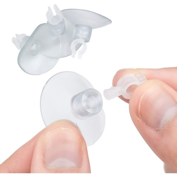 20 stk. 5 mm klare akvarie sugekopper med slangeholderclips, akvarieklemmer, luftpumpe sugekopper