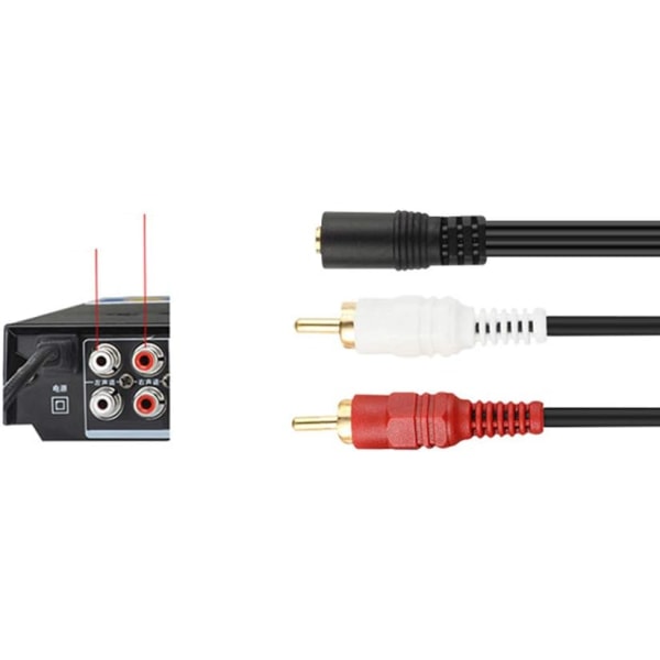 1 stk 3,5 mm stereo hunn til to RCA stereo hann Y-kabel lyd lydkonverteringslinje kostnadseffektiv og holdbar