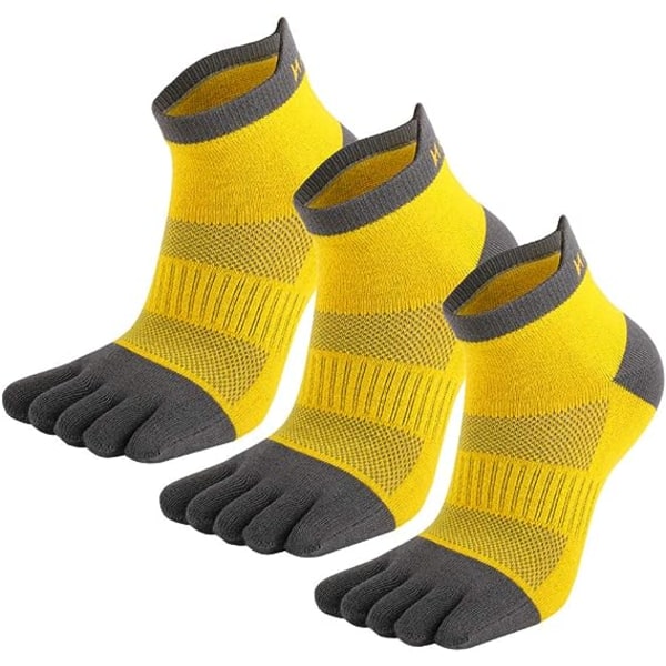 3 par anti-blemme, pustende sportssokker (gul) for Runn