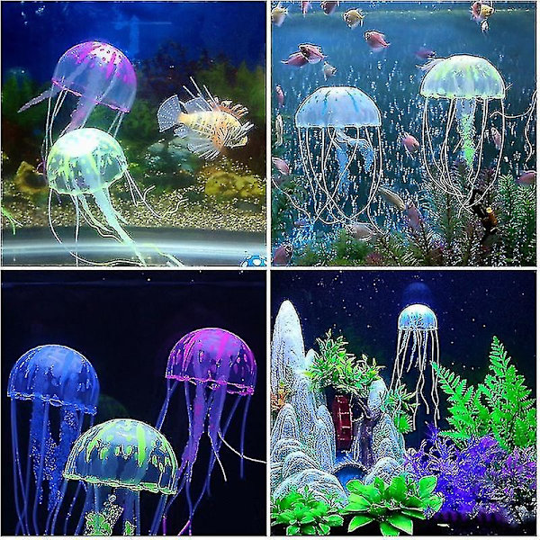 5X15cm Kunstig Svømmende Glødende Effekt Gople Akvarium Dekoration Fisketank Undervands Lysende