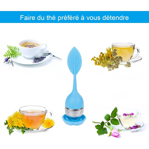 5 stk. Te-infuser Sæt Silikon Diffuser Te-kugle Rustfrit Stål Te-filter Te-diffuser Med Underkopper