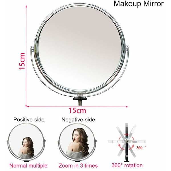 22cm Skønheds Makeup Lampe med Spejl 60cm Selfie Bluetooth Fjernbetjening - 3 Lys Stativ Telefonholder Sasicare