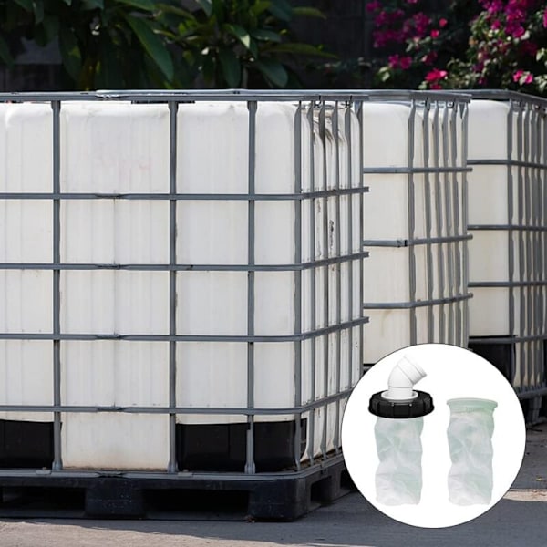 IBC-kannen suodatin 45°, 163 mm nailoninen sadevesisuodatin, pestävä kannella IBC-sadevesisäiliöön DN 150