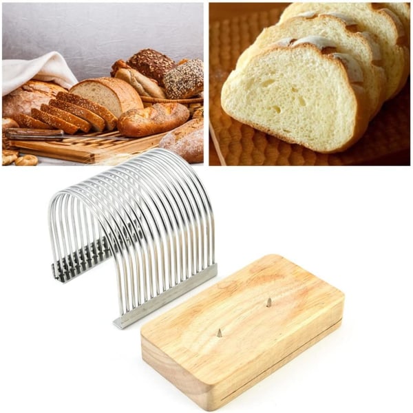 Guld Brödskivare, Manuell Brödskivare, Jämn Tjocklek Kompakt Brödkutter Manuell Brödskärbräda för Hemlagat Bröd, Kakor, Smörgås Toast