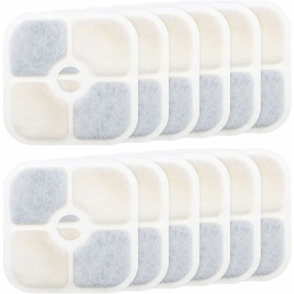 Ersättningsfilter för vattenfontän för husdjur, 12 stycken, kompatibla med Catit Pixi 43717, 8,4x8,4 cm