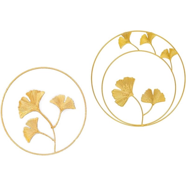 Ginkgo blad dekoration i metal, vintage jern vægskulpturer, egnet til soveværelse, stue, skrivebord, moderne dekoration, fototilbehør