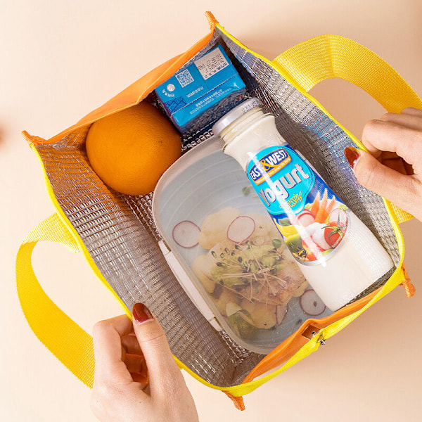 Isolerad lunchväska (blå risboll), lunchväska med stor kapacitet, isolerad och vattentät lunchväska, bentoväska för barnens skola, lunchväska för
