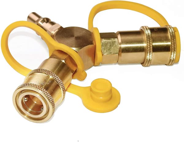 1/4'' Rv Propan Hurtigkobling Y Splitter Adapter 2 Veis Lp Gassadapter