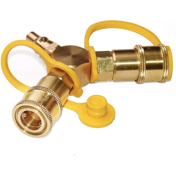 1/4'' Rv Propan Hurtigkobling Y Splitter Adapter 2 Vejs Lp Gas Adapter