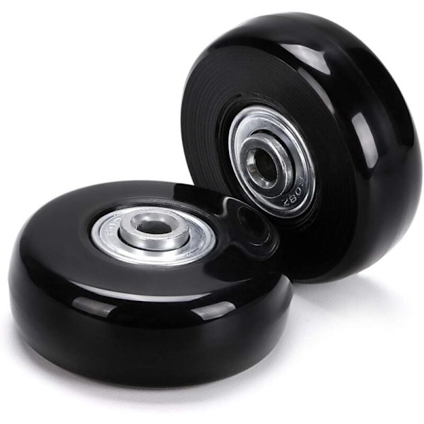 4 stk. 50x18mm bagage Kuffert reservedele hjul, drejelige gummihjul Ruller reparationssæt, sort