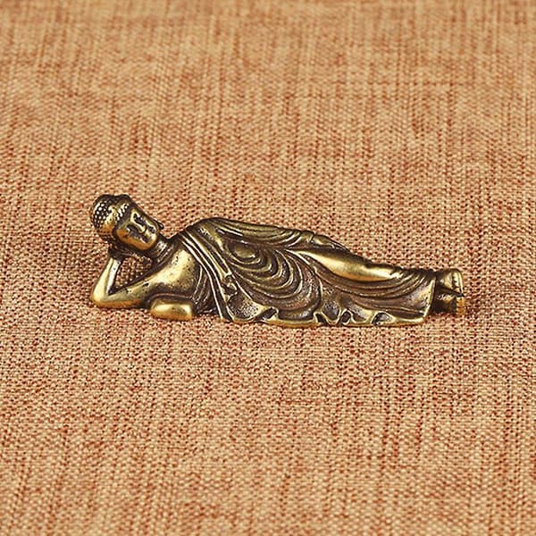 Mini Retro Golden Reclining Amitabha Buddha Statue Buddha Sculpture