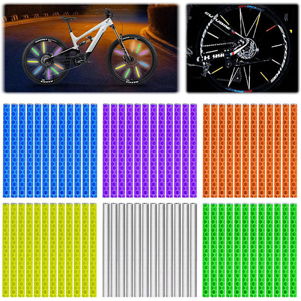 Ekrarreflexer [72 stycken] - 360° synlighet och enkel installation - Cykelreflexer tillverkade av reflekterande material