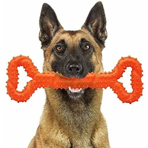 Oförstörbara hundleksaker för aggressiva stora raser, kraftfulla tuggleksaker för stora hundar, interaktiva leksaker för stora hundar (Orange)