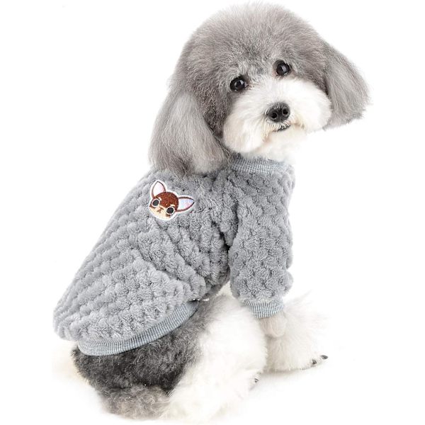Valps tröja Valps tröja kappa Vinter varm fleece pullover Hund pojkar flickor Super mjuk XS(XS)