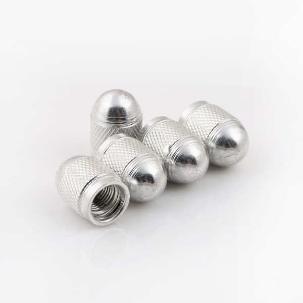 Ventilhette Deksel for Dekkventil Elastisk Aluminiumlegering Dekkventilhette * 5stk (Sølv)