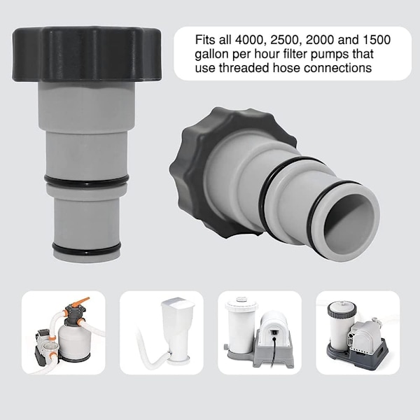 Slange adapter udskiftning pool slange adapter A med krave til gevindforbindelse pumper pool slange konnektor, pool afløbspumpe adapter, slange forbindelse