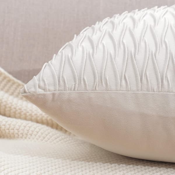 Vit 45x45cm 2-pack Mjuk Sammetsdekorativ Kuddfodral Lyxig Soffa Sovrum