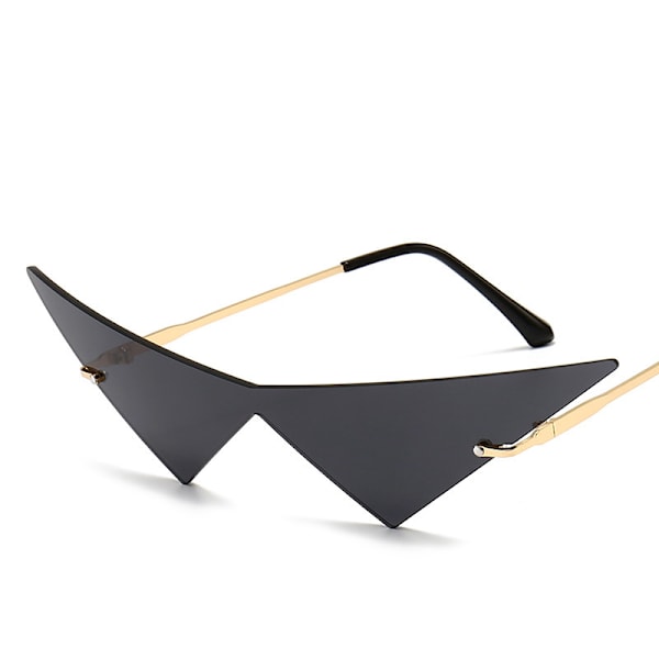 Trekantede Enkelt Stykke Rimless Solbriller Kvinders Mode Marine Linse Solbriller Mænds Fest Prom Solbriller