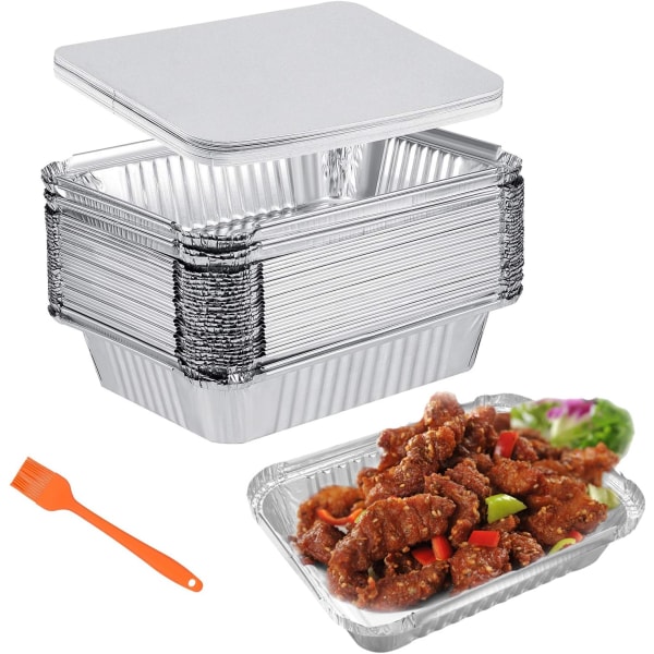 Aluminiumsboller - 50 stykker - 21 x 14 cm, 900 ml - Aluminiums dryppbrett, Grillboller