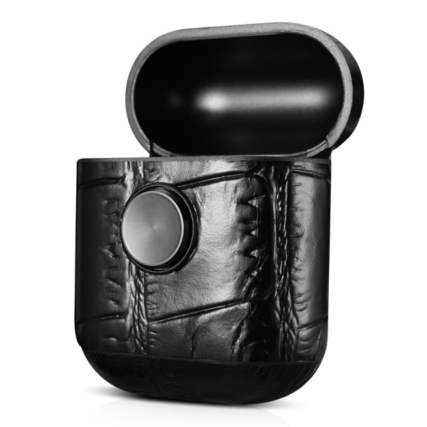 AirPods trådlösa cover i äkta läder är lämpligt för Apples Bluetooth -headsetförvaringsbox för mobiltelefoner