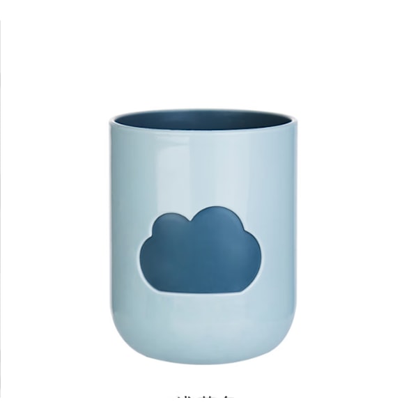 Lyseblå - Fritstående design miljøvenlig skyer skyllekop nordisk minimalistisk par tandbørste kop husholdning vand kop vask kop