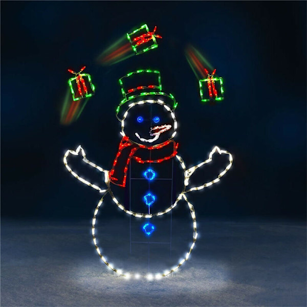 LED Snögubbe Julbelysning, Utomhusdekorationer, Utomhusstatyer, Trädgårdsdekorationer