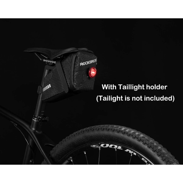 Cykel Sadeltaske MTB Cykling Reflekterende Bagagebærer Sædepose Universal Nem Installation 1L Sort