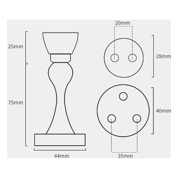 Magnetisk dørstopper, veggdørstopper for montering på gulvet, solide magnetiske hytter i solid metall, solid magnetisk dørstopper for huset og skrivebordet,