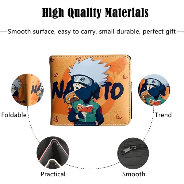 Naruto myntpung kunstskinnlommebøker Uzumaki Naruto Kakas